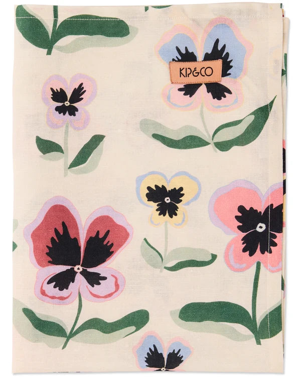 Kip & Co Pretty Pansy Tea Towel