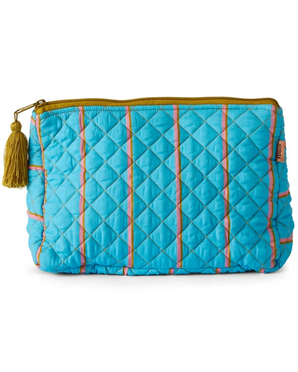 Kip & Co Aegean Stripe Quilted Cotton Toiletry Purse