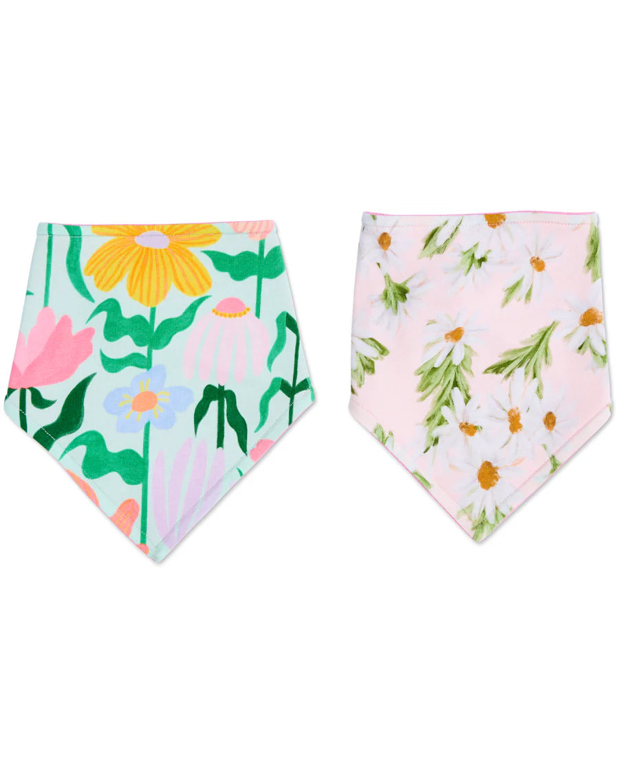Kip & Co Sweet Flowers Organic Cotton Dribble Bib Set