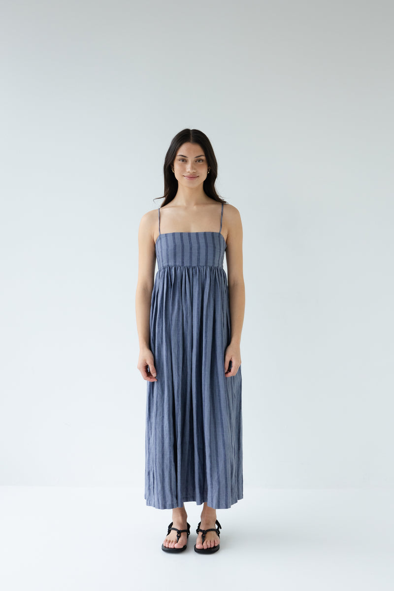 Sophie Go To Dress - Denim Stripe