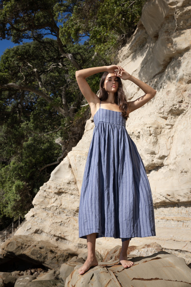 Sophie Go To Dress - Denim Stripe
