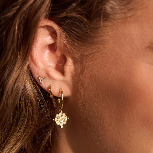 Murkani Loved Always Hoop Earrings in 18kt Yellow Gold Plate
