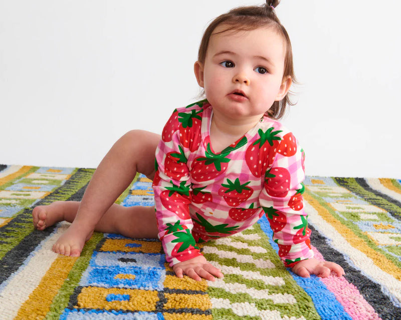 Kip & Co Strawberry Jam Organic Long Sleeve Romper