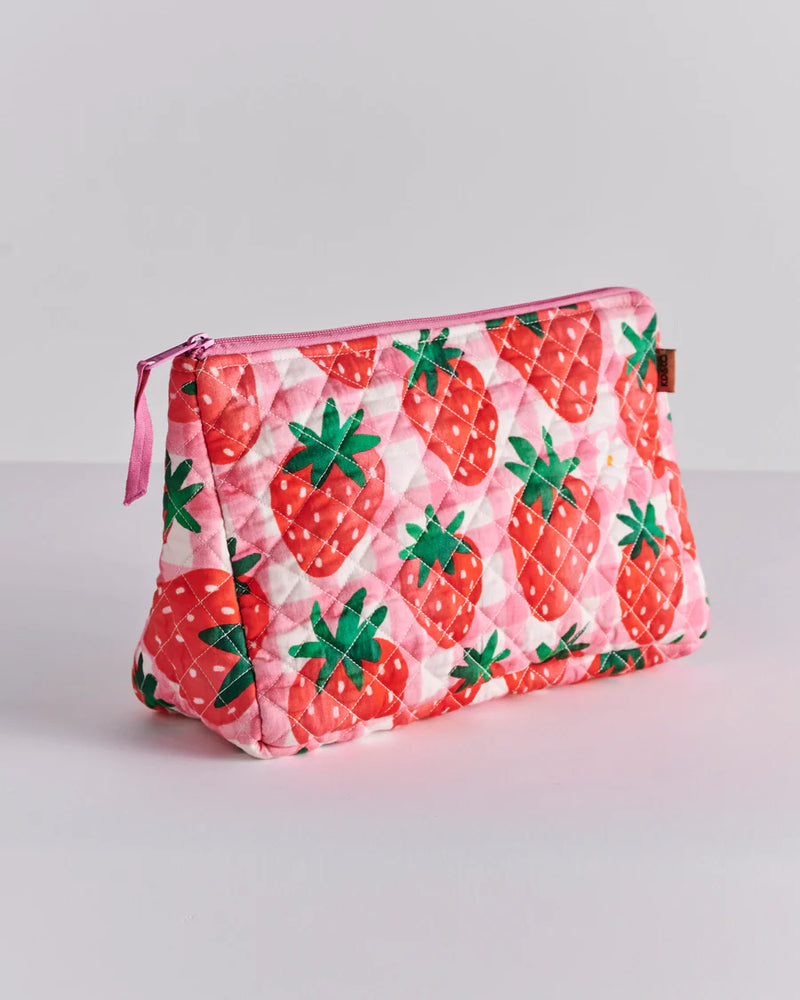 Kip & Co Strawberry Jam Quilted Cotton Toiletry Purse