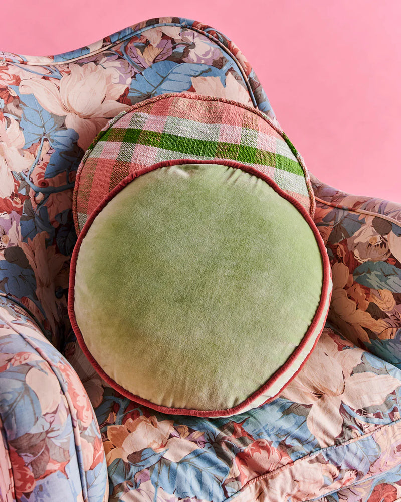 Kip & Co Minted Velvet Pea Cushion