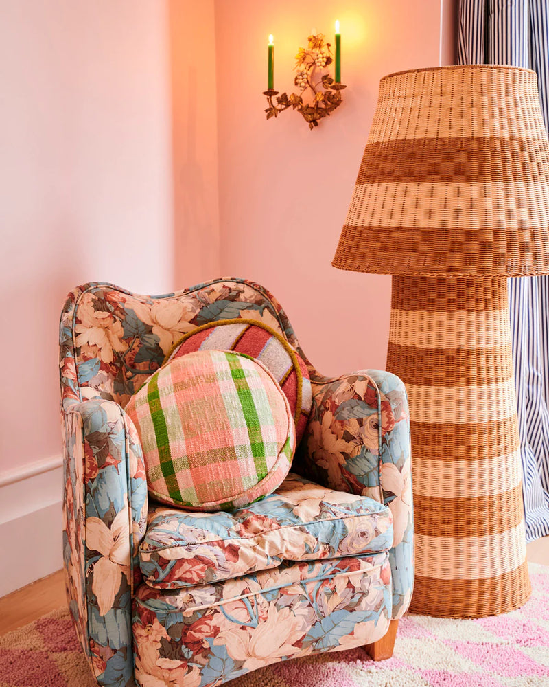 Kip & Co Pistachio Tartan Woven Pea Cushion