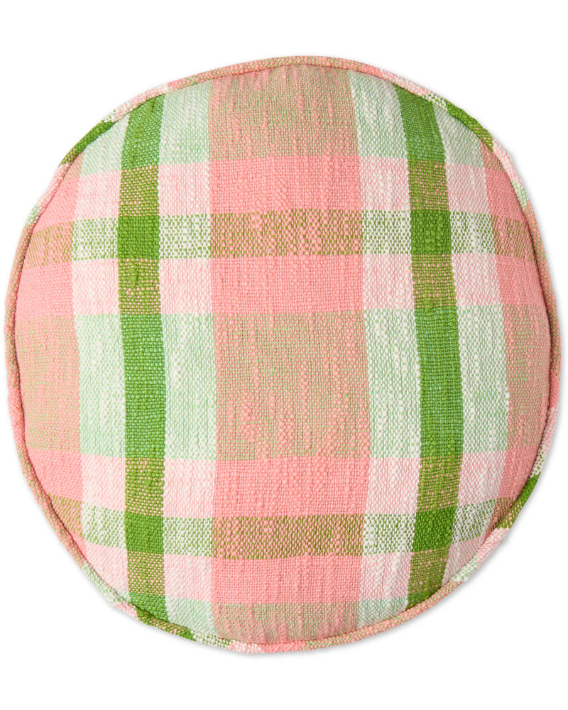 Kip & Co Pistachio Tartan Woven Pea Cushion