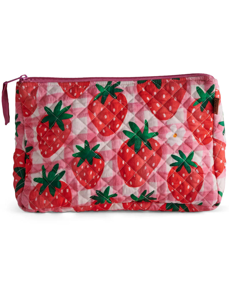 Kip & Co Strawberry Jam Quilted Cotton Toiletry Purse