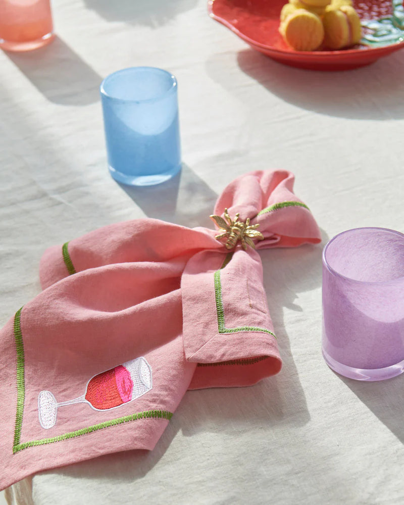 Kip & Co Supper Club Embroidered Linen 4P Napkin Set