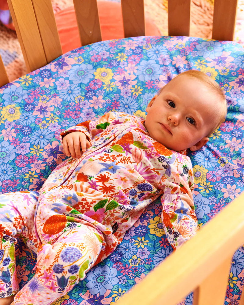 Kip & Co Meandering Meadow Organic Cotton Long Sleeve Zip Romper