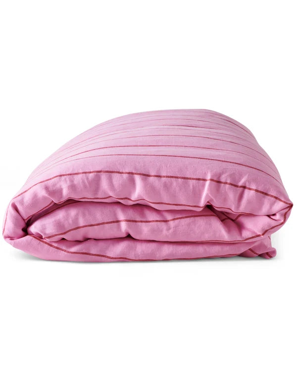 Kip & Co Iced Vovo Stripe Linen Quilt Cover King