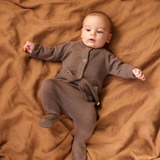 Nature Baby Merino Knit Cardigan - Cub Marl