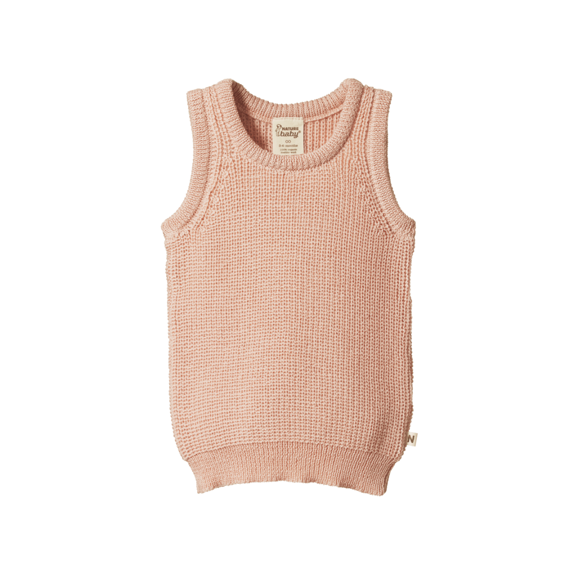 Nature Baby Merino Knit Vest - Rose Dust Chunky Knit