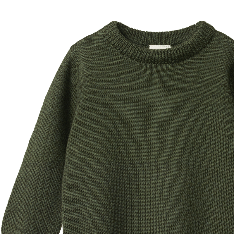Nature Baby Merino Knit Pullover - Thyme