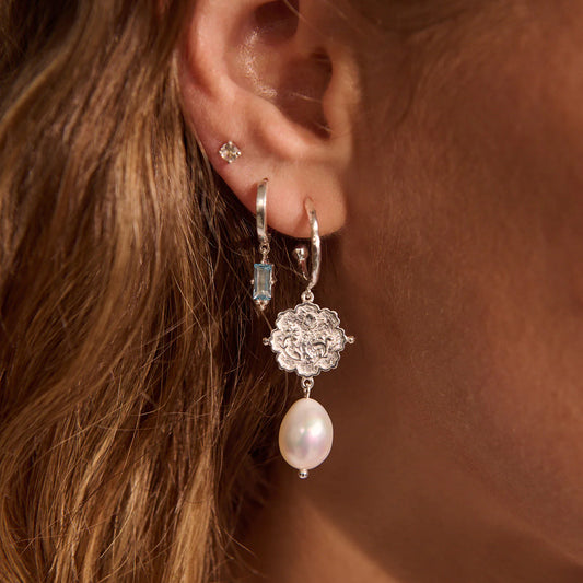 Murkani Loved Always Pearl Earrings in Sterling Silver