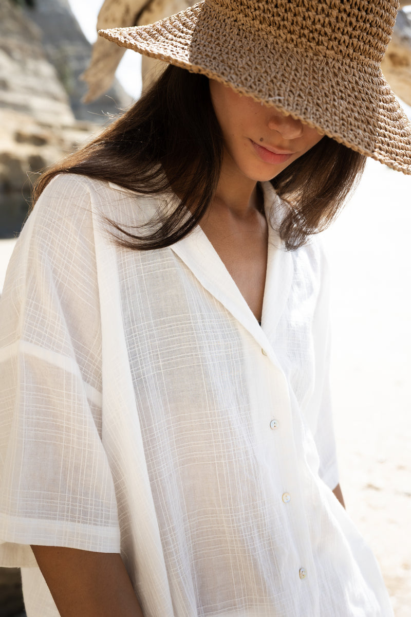 Sophie Short Sleeves Shirt - Chalk Check