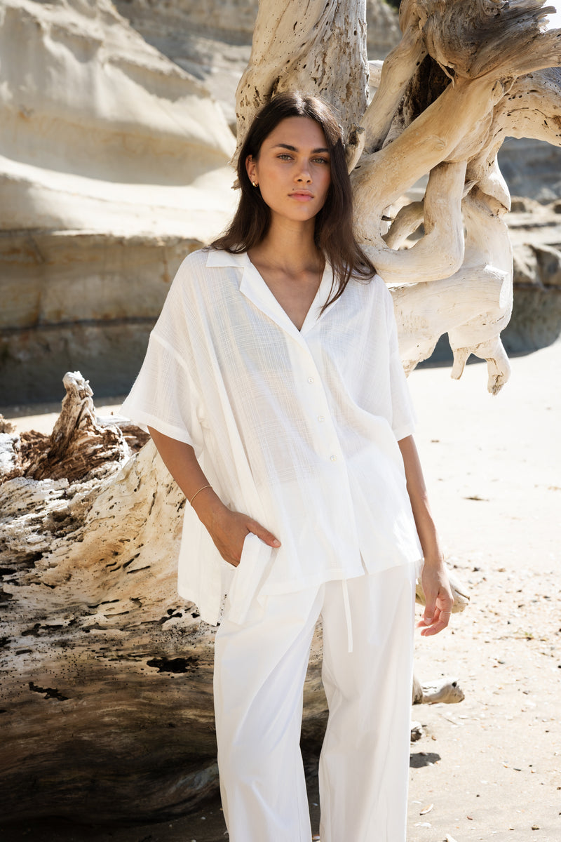 Sophie Short Sleeves Shirt - Chalk Check