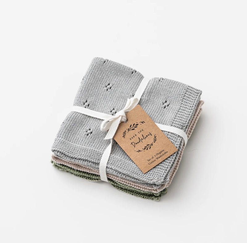 Over the Dandelions Knitted Cotton Wash Cloths